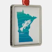 Minnesota Wave Gevist Metalen Ornament (Rechts)