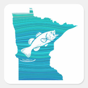 Minnesota Wave Gevist Vierkante Sticker