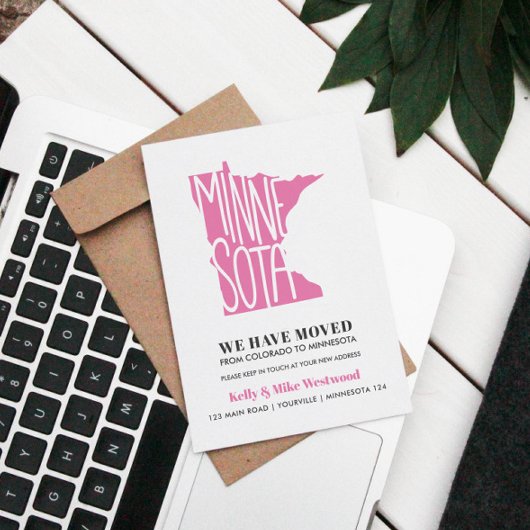 MINNESOTA We hebben New address New Home verplaats Briefkaart