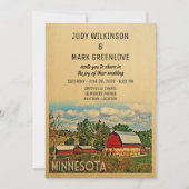 Minnesota Wedding Boerderij Barn Rustic Kaart (Voorkant)