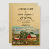 Minnesota Wedding Boerderij Barn Rustic Kaart (Voorkant / Achterkant)