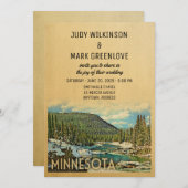 Minnesota Wedding Invitation  Natuur Kaart (Voorkant / Achterkant)