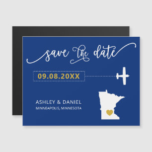 Minnesota Wedding Save the Date Kaart, kaart Magnetische Uitnodiging
