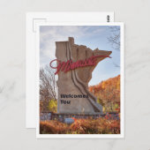 Minnesota Welkomstbord in vorm van de staat Briefkaart (Voorkant / Achterkant)