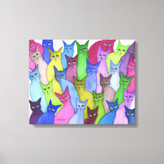 Minnesota Whimsical Cats Canvas Afdruk