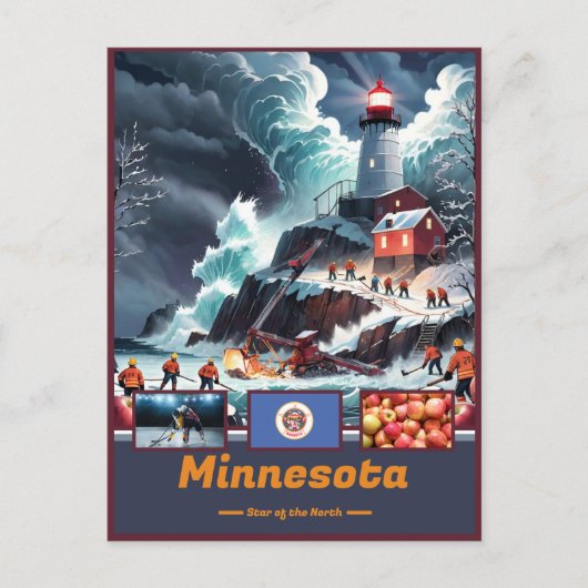 Minnesota Wonderen & Motto Briefkaart (Voorkant)