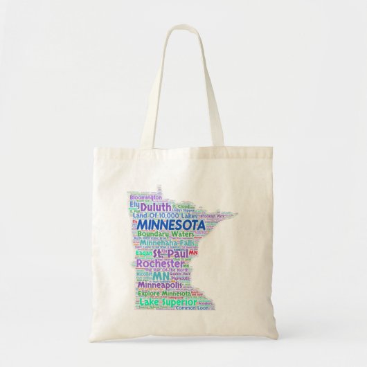 Minnesota Word Cloud Tote Bag (Voorkant)