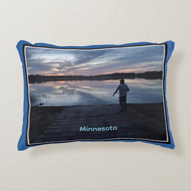 Minnesota Zomer Zonsondergang Accent Kussen (Voorkant)