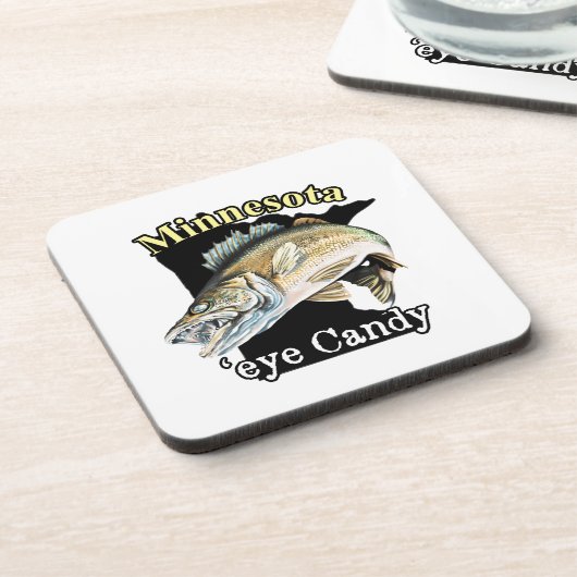 Minnesota'Eye Snoep Funny Walleye Vissen Bier Onderzetter (Linkerzijde)