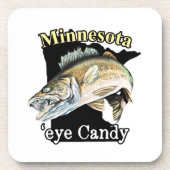Minnesota'Eye Snoep Funny Walleye Vissen Bier Onderzetter (Voorkant)