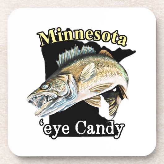 Minnesota'Eye Snoep Funny Walleye Vissen Bier Onderzetter (Voorkant)
