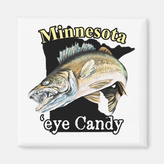 Minnesota'Eye Snoep Funny Walleye Vissen Magneet (Voorkant)
