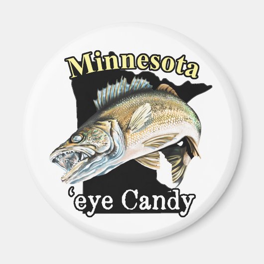 Minnesota'Eye Snoep Funny Walleye Vissen Magneet (Voorkant)