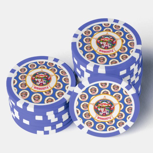 Minnesotan Flag, Flag of Minnesota Poker Chips (Opstapeling)