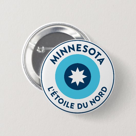 Minnesotan L'Étoile du Nord Roundel Ronde Button 5,7 Cm (Voorkant /achterkant)