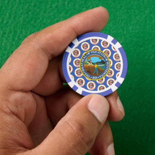 Minnesotan Vlag & Zegel, Minnesota Poker Chips (Hand)