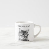 Minneste kat met serieuze brillen op maat espresso kop (Rechts)
