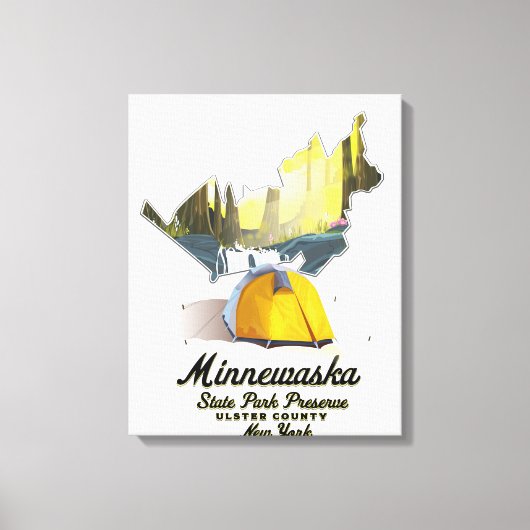 Minnewaska State Park New York Reisposter. Canvas Afdruk (Voorkant)
