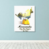 Minnewaska State Park New York Reisposter. Canvas Afdruk (Insitu (Houten vloer))