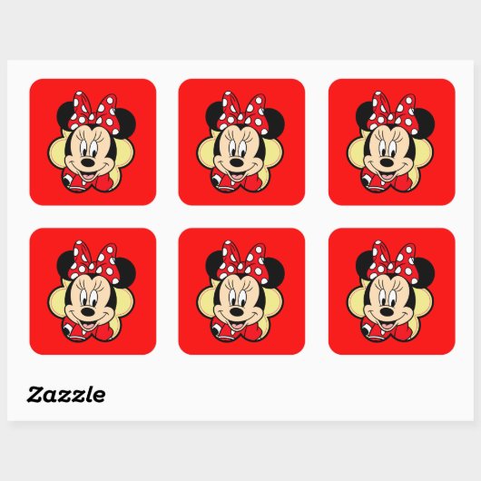 Minni Vierkante Sticker (Vel)