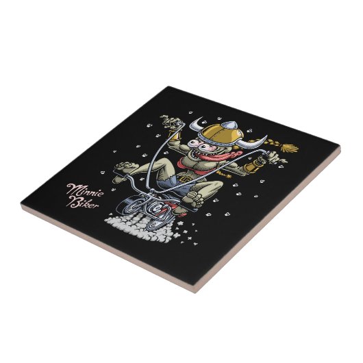 Minnie Biker Tegeltje (Zijkant)