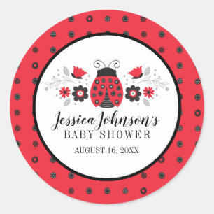 Minnie Meid Speelse Rode Lieveheersbeestje Baby Sh Ronde Sticker
