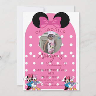 Minnie Mouse birthday invitations theme Kaart