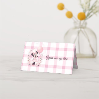 Minnie mouse Editable party Folded cards Plaatskaartje