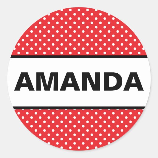 Minnie Mouse geïnspireerd op aangepaste naam Stick Ronde Sticker (Voorkant)