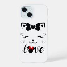 Minnie Muis Lint Cute Kat Love iPhone Hoesje