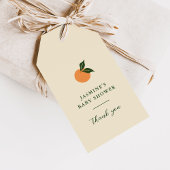 Minnie Oranje Citrus Baby Shower Cadeaulabel