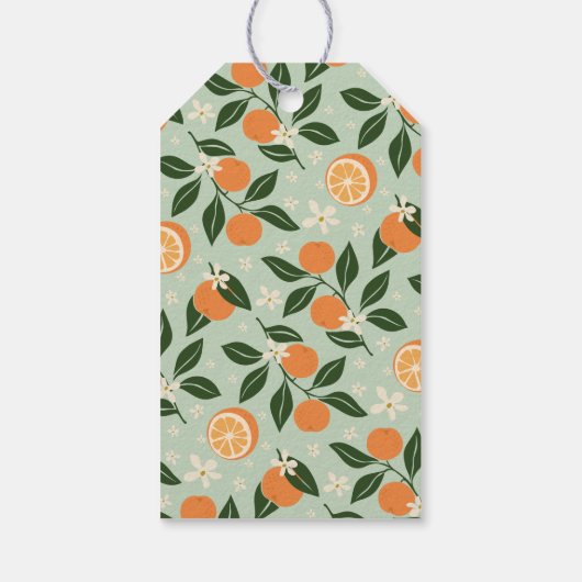 Minnie Oranje Citrus Baby Shower Cadeaulabel (Achterkant)