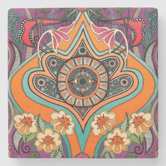 MINNIE paars-STEENOnderzetter Stenen Onderzetter (Voorkant)