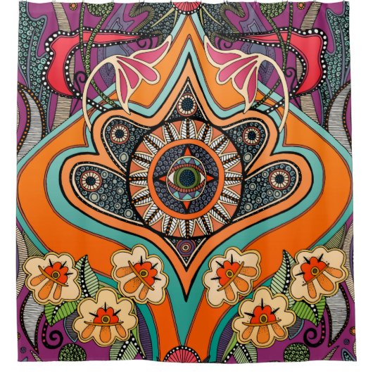 MINNIE paarse-douchgordijn Douchegordijn (Voorkant)