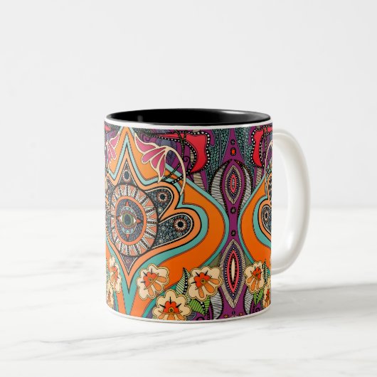 MINNIE paarse tweetone koffie-Mok Tweekleurige Koffiemok (Voorkant rechts)