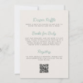 Minnie Panda Mintgroene Ballon QR Code Baby Shower Kaart (Achterkant)