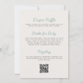 Minnie Panda Mintgroene Ballon QR Code Baby Shower Kaart (Achterkant)