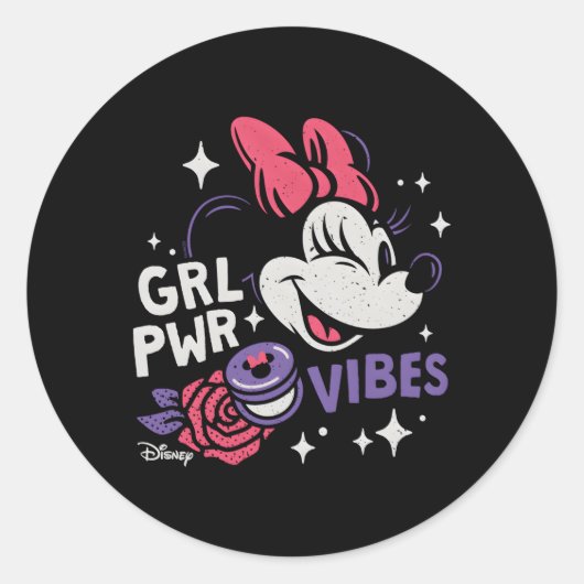 Minnie Power S Ronde Sticker (Voorkant)