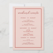 MINNIE Retro Roze Rode Bachelorette Weekend Kaart (Voorkant)