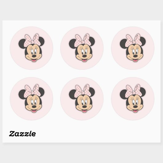 Minnie Ronde Sticker (Vel)