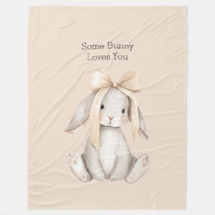 Minnie Roze Strik Some Bunny Loves You Fleece Deken