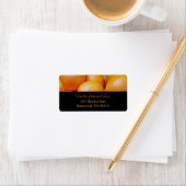 Minniemay sinaasappels + Zwart adreslabel Etiket (Insitu)