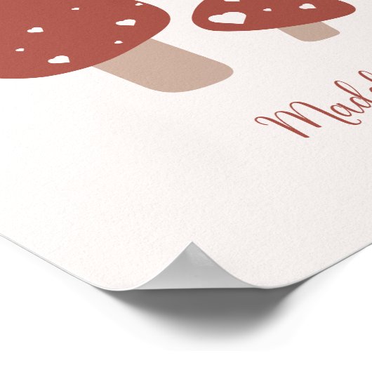 Minnierame Paddenstoel Minimalistisch  Poster (Hoek)