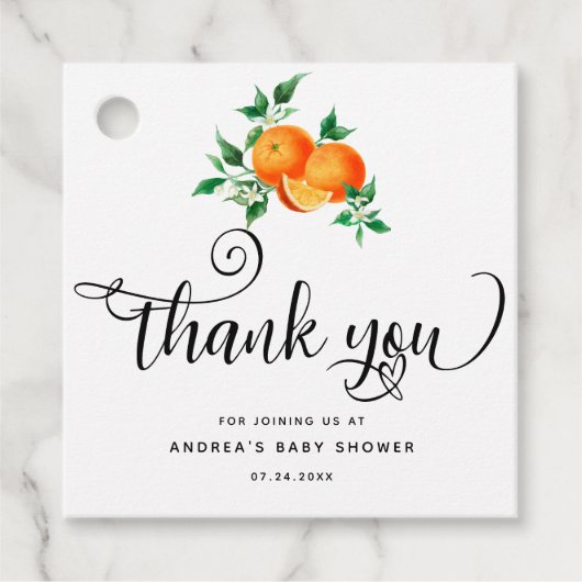 Minnig | Sinaasappel Dank Je  Bedankjes Labels (Voorkant)