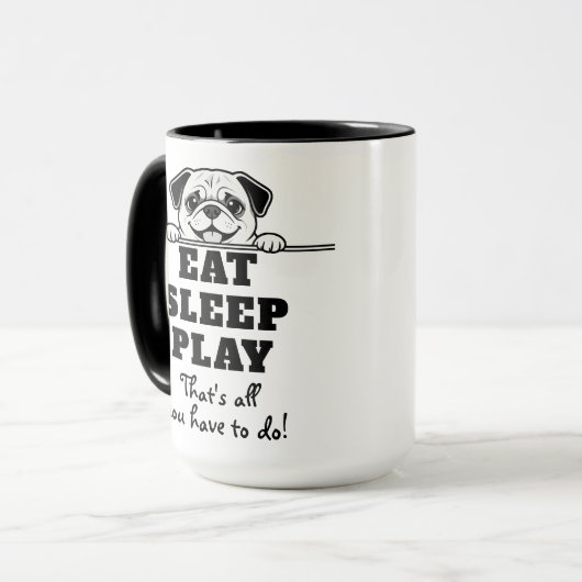 Minnimale Cute Pets Design - Hond 2 Mok (Voorkant links)