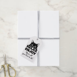 Minnimales ontwerp met cute kitty - KAT 1 Cadeaulabel