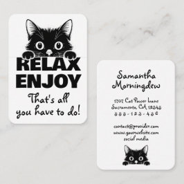 Minnimales ontwerp met cute kitty - KAT 1 Visitekaartje