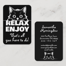 Minnimales ontwerp met cute kitty - KAT 1 Visitekaartje