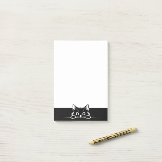 Minnimumn ontwerp met cute kitty - KAT 1a Post-it® Notes (Op bureau)