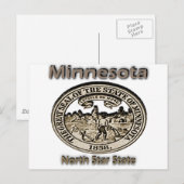 Minnnesota North Star State Seal Briefkaart (Voorkant / Achterkant)